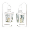 White Railroad Candle Lanterns